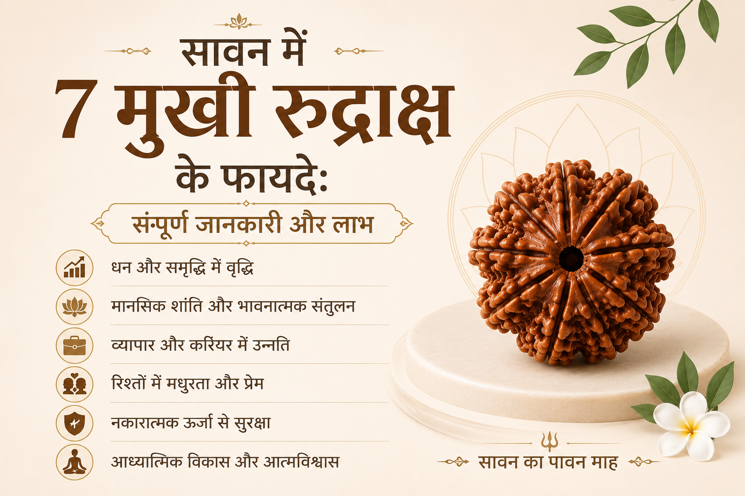 सावन में 7 मुखी रुद्राक्ष के फायदे