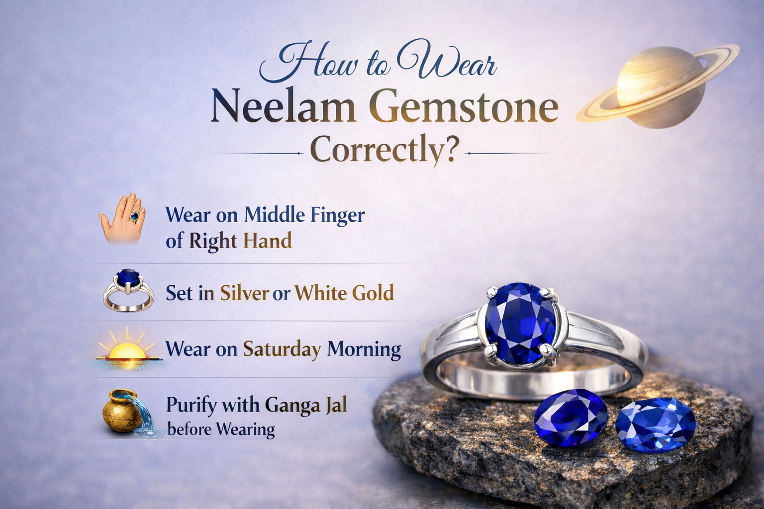   How to Wear Neelam Gemstone Correctly?
