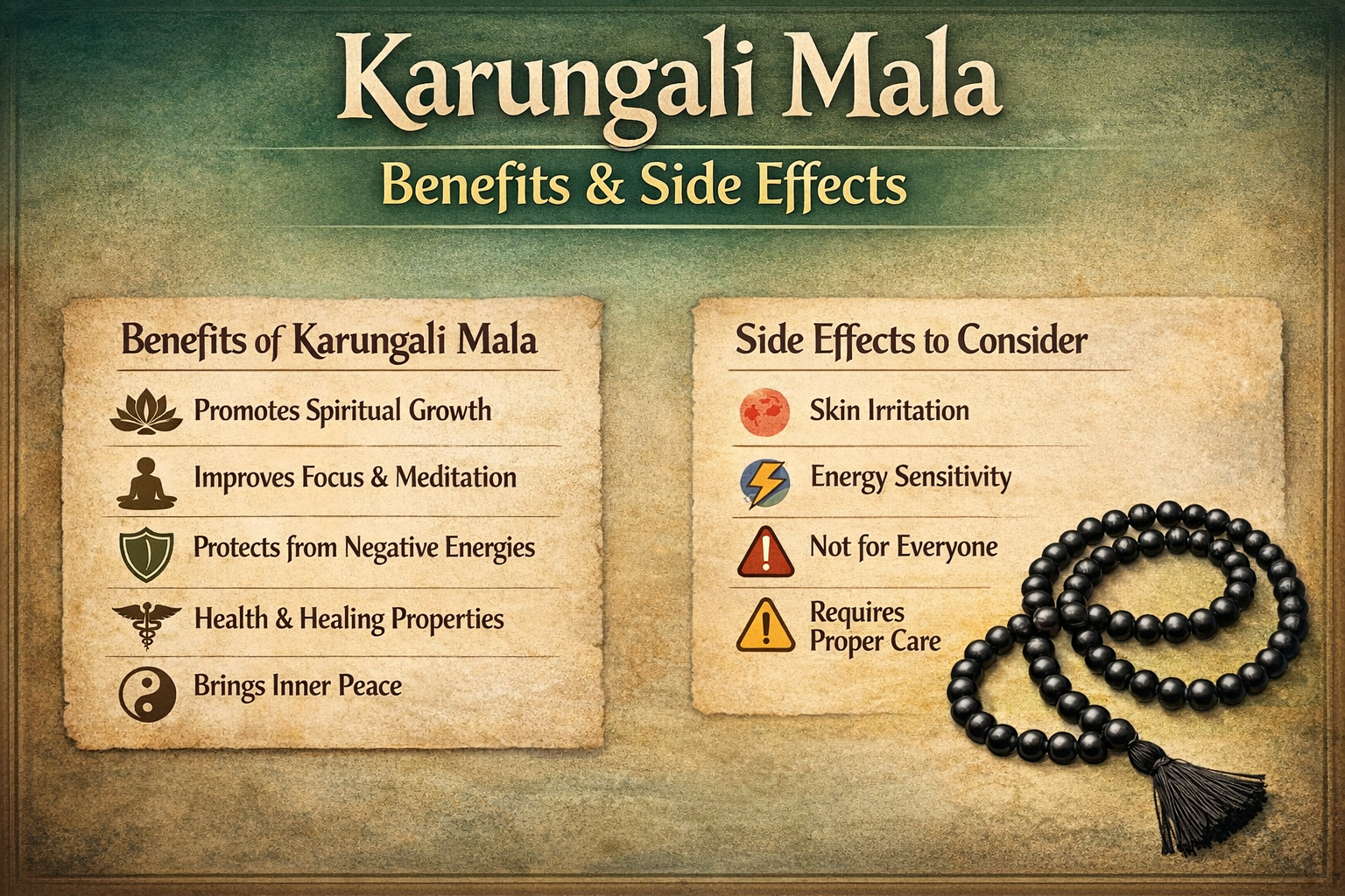 Karungali Mala Benefits and Side Effects