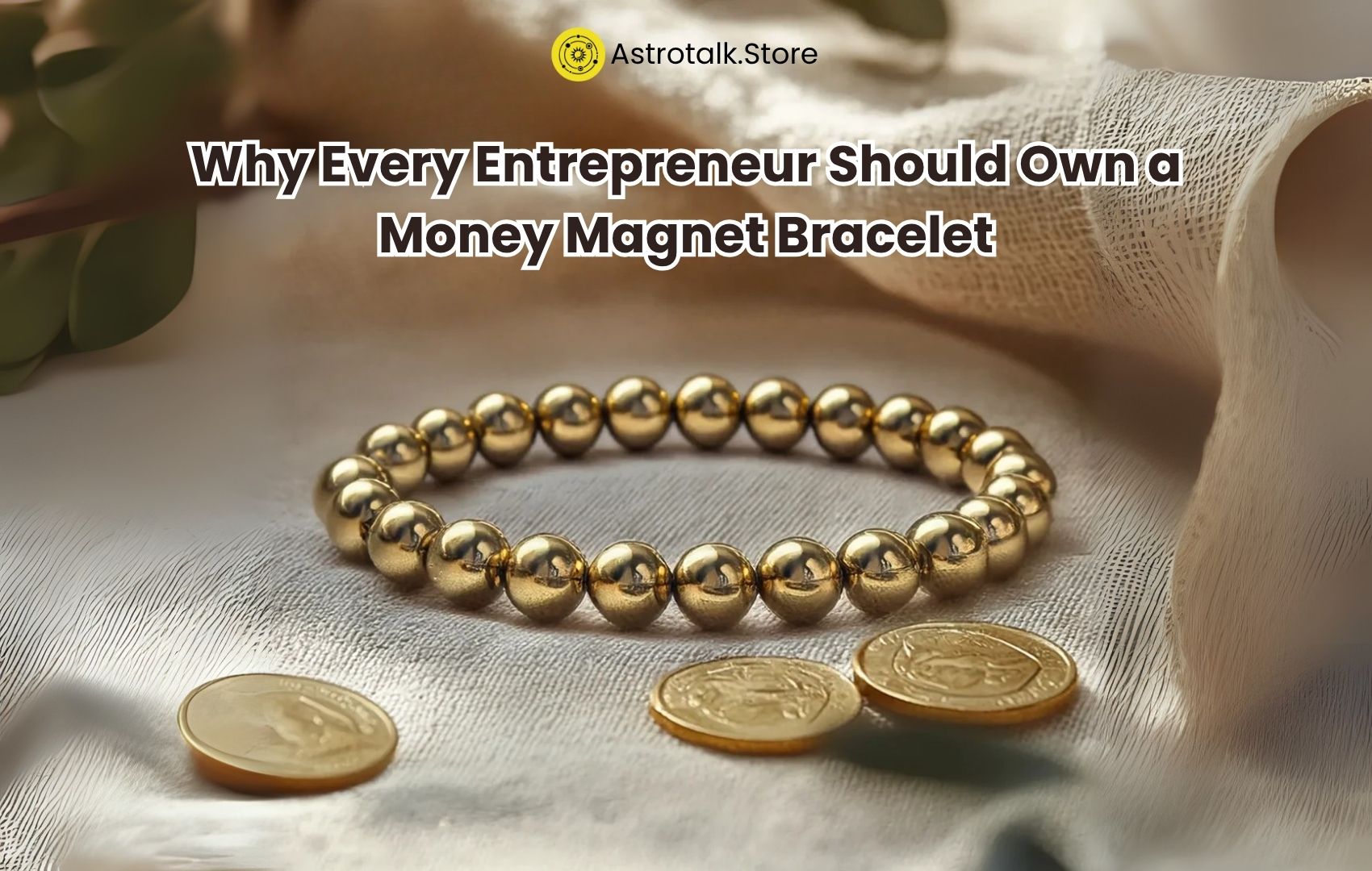 Entrepreneur wearing a money magnet bracelet for success, wealth, and business growth