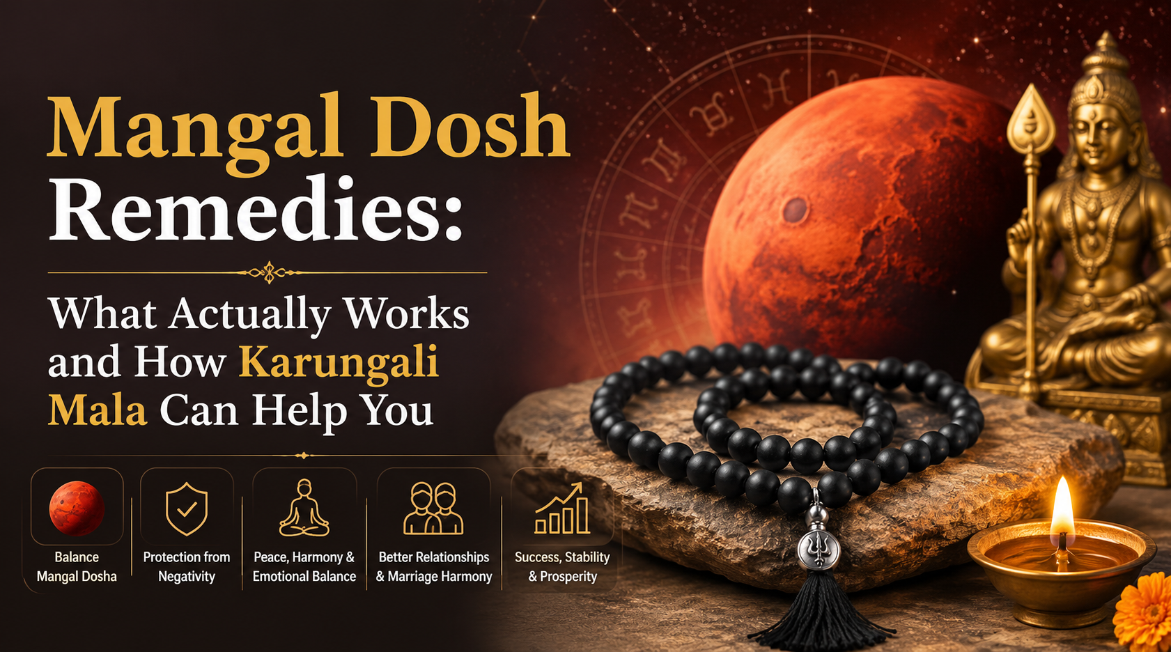 original karungali mala for mangal dosh remedy astrotalk store