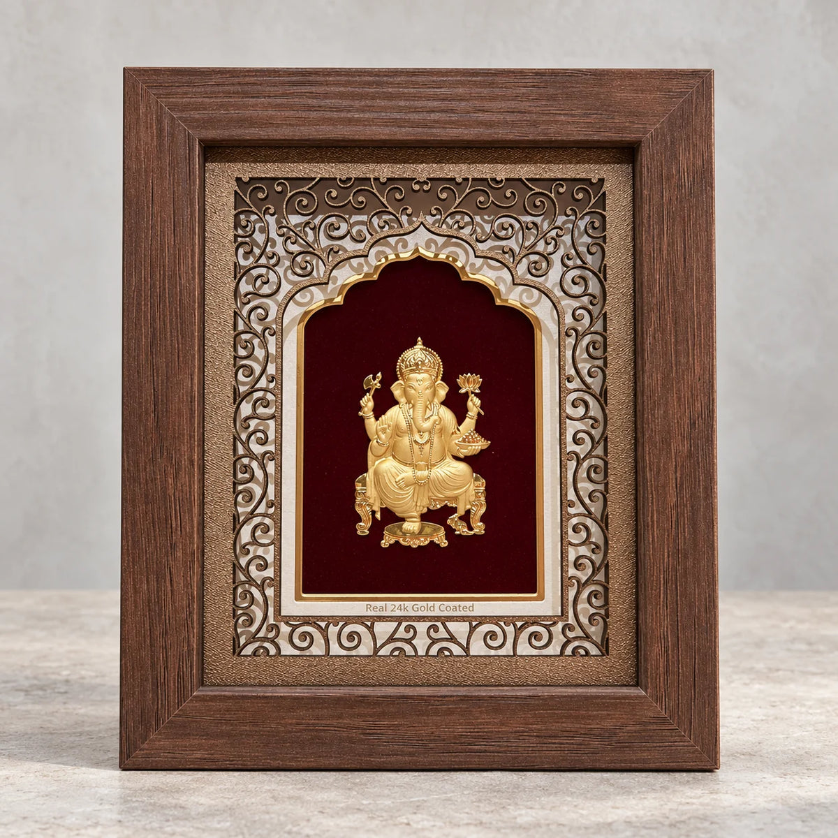 24K Gold Plated Ganesh in Frame