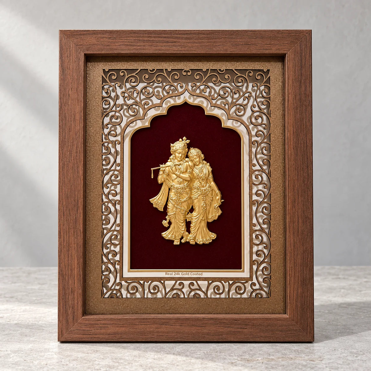 24K Gold Plated Radha Krishan in Frame