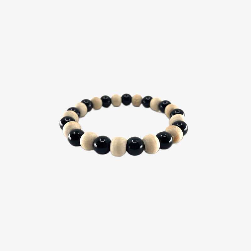 BlackAgateWithTulsiBracelet