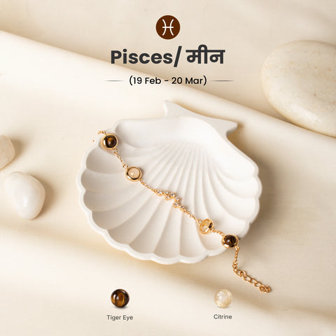Pisces (मीन राशि) Zodiac Metal Bracelet for Women