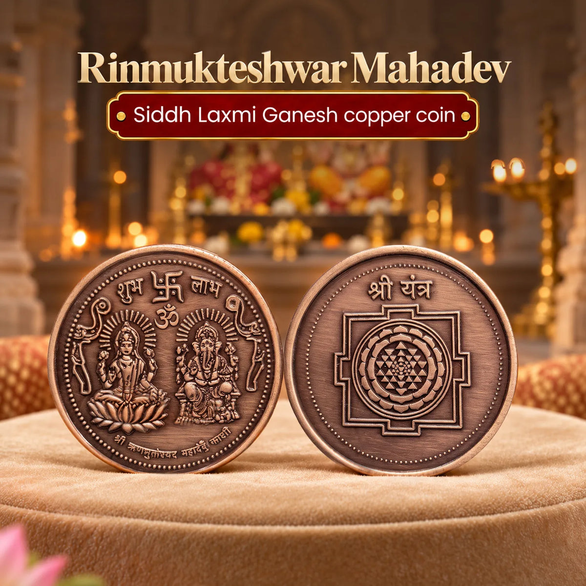 Rinmukteshwar Siddh Laxmi Ganesh Copper Coin