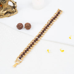 Gold Plated Rudraksha Bracelet