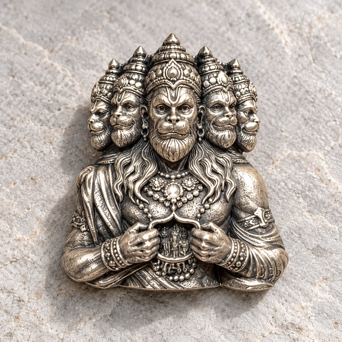 92.5 Silver Panchmukhi Hanuman Brooch