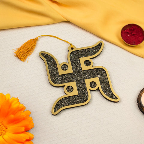 Pyrite Swastik Dhan Samriddhi Vastu Blessing