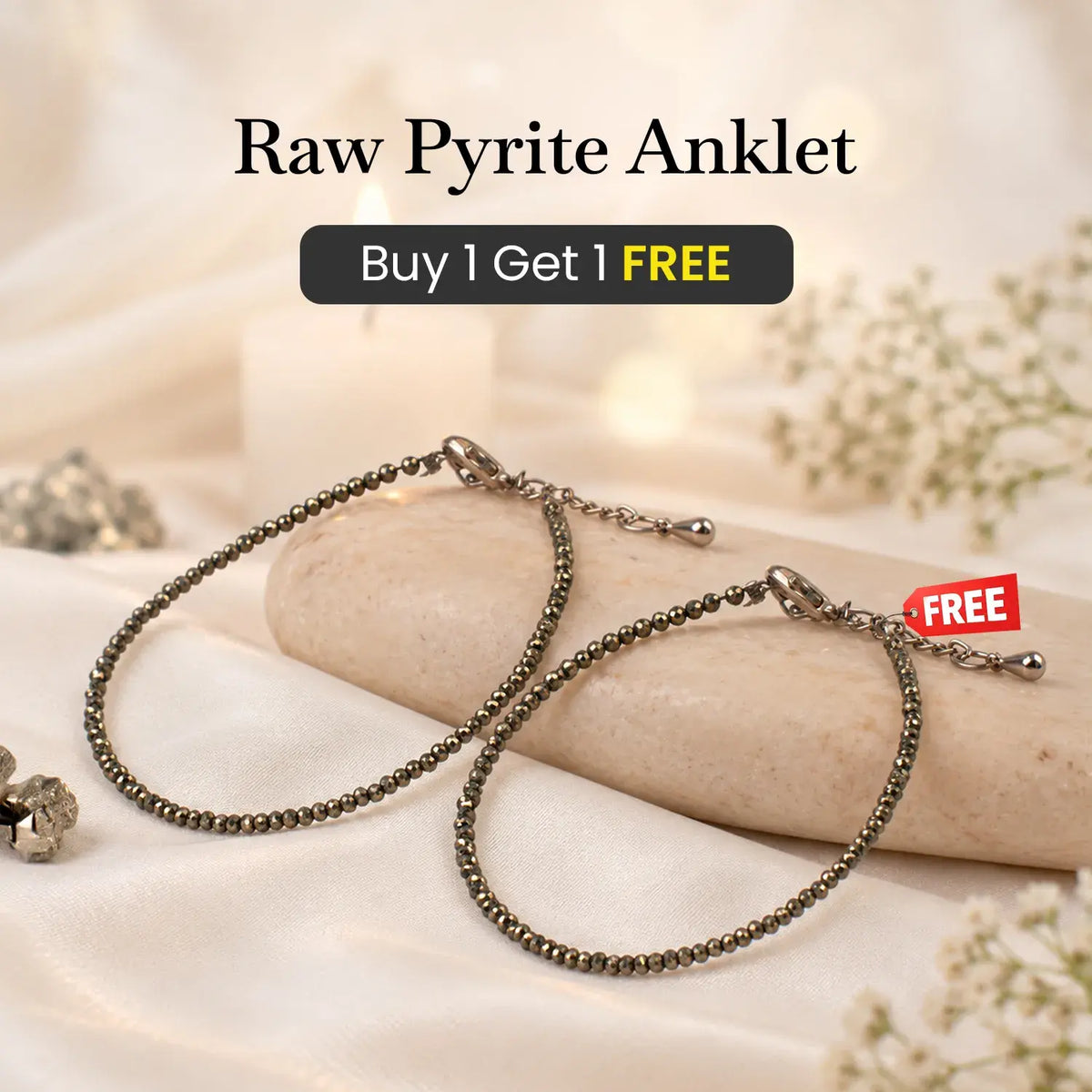 Raw Pyrite Anklet Buy 1 Get 1 Free