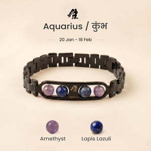 Aquarius Zodiac Metal Bracelet