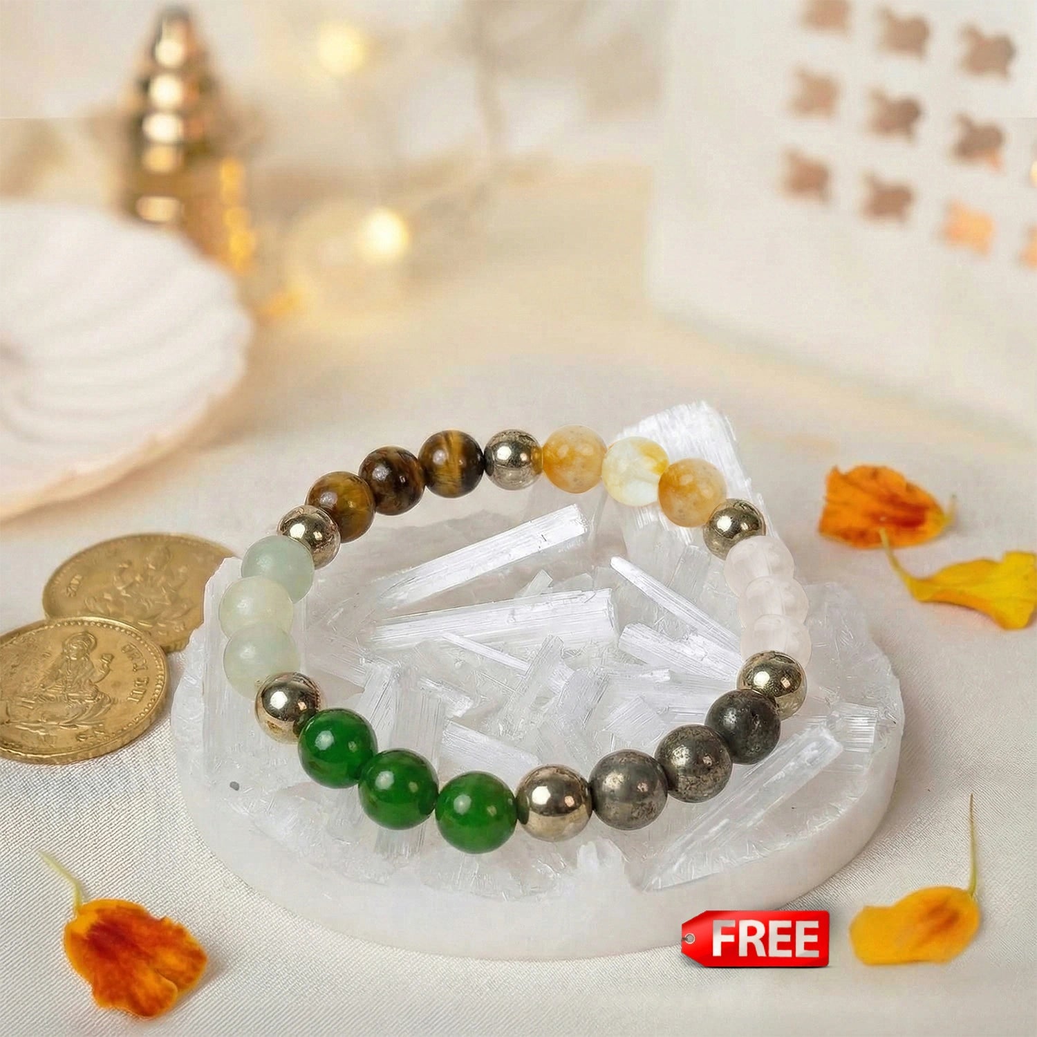 Dhan Yog Bracelet with FREE Raw Selenite Plate