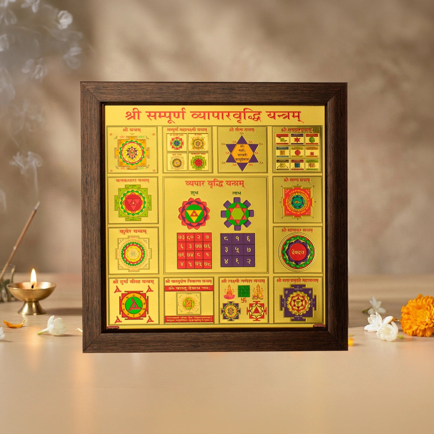 Shree Sampurna Vyapar Vriddhi Yantra (9*9 inch) with Frame