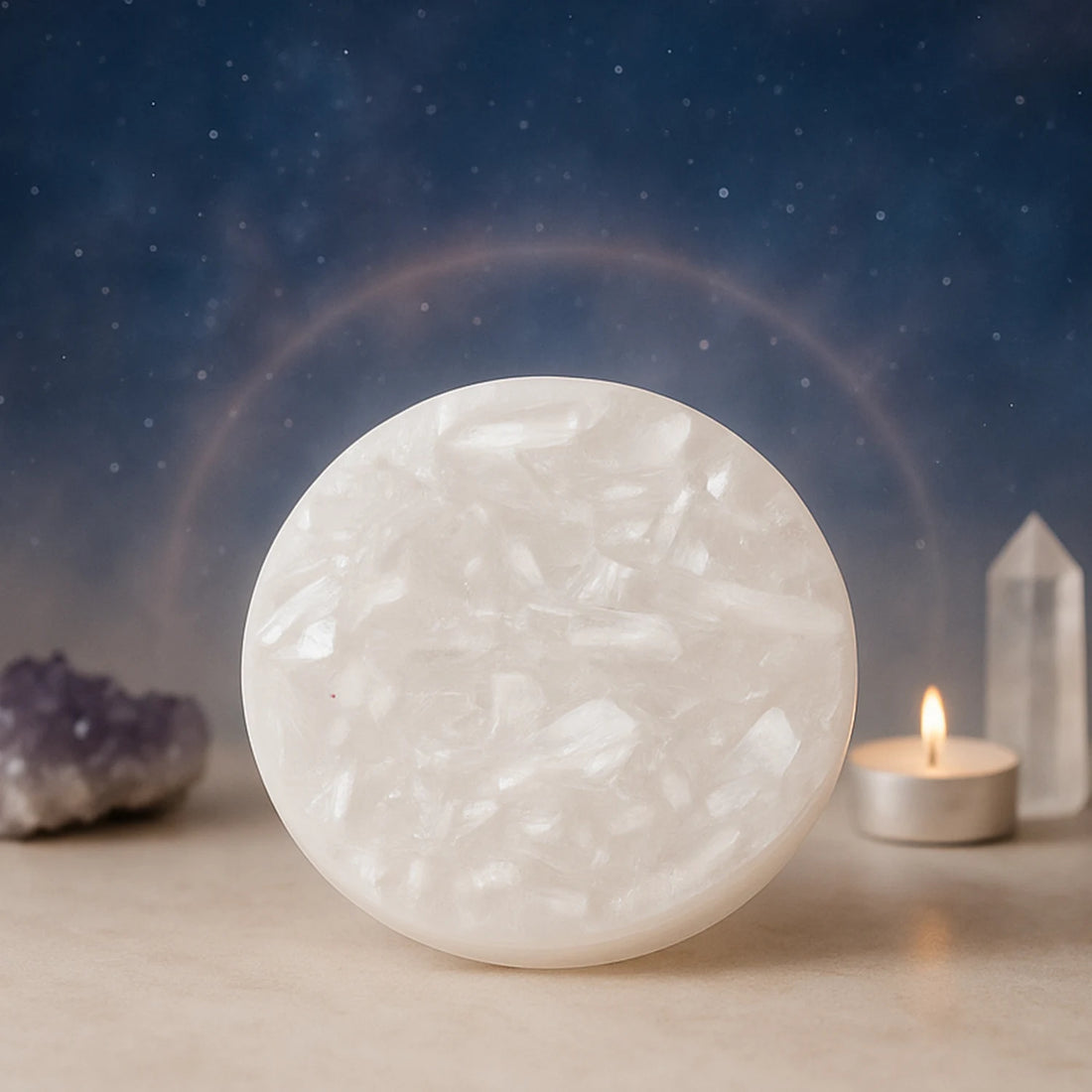 Get a FREE Raw Selenite Plate