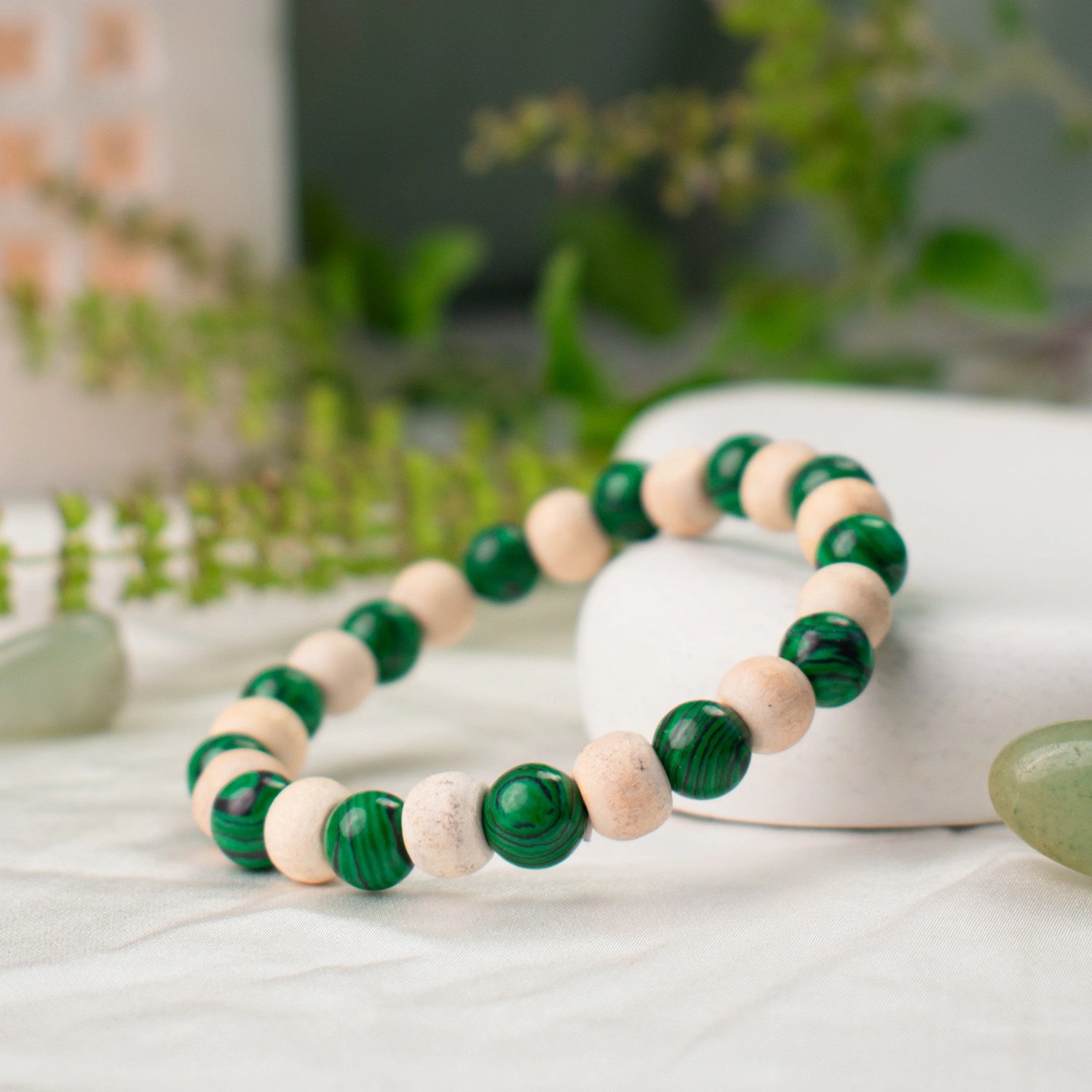 Malachite With Tulsi Bracelet