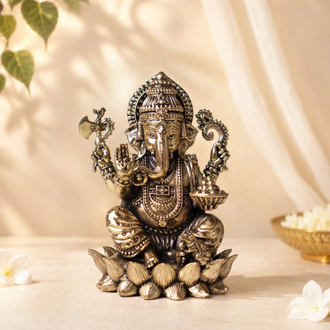 Siddhivinayak Ganesha Brass Idol - 5 inch
