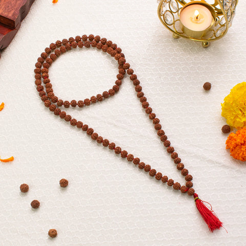7 Mukhi Rudraksha Mala - 7mm , 108+1 beads