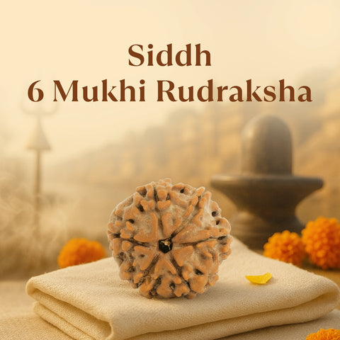 Kashi Siddh Nepal Origin 6 Mukhi Rudraksha -  18mm - 22mm