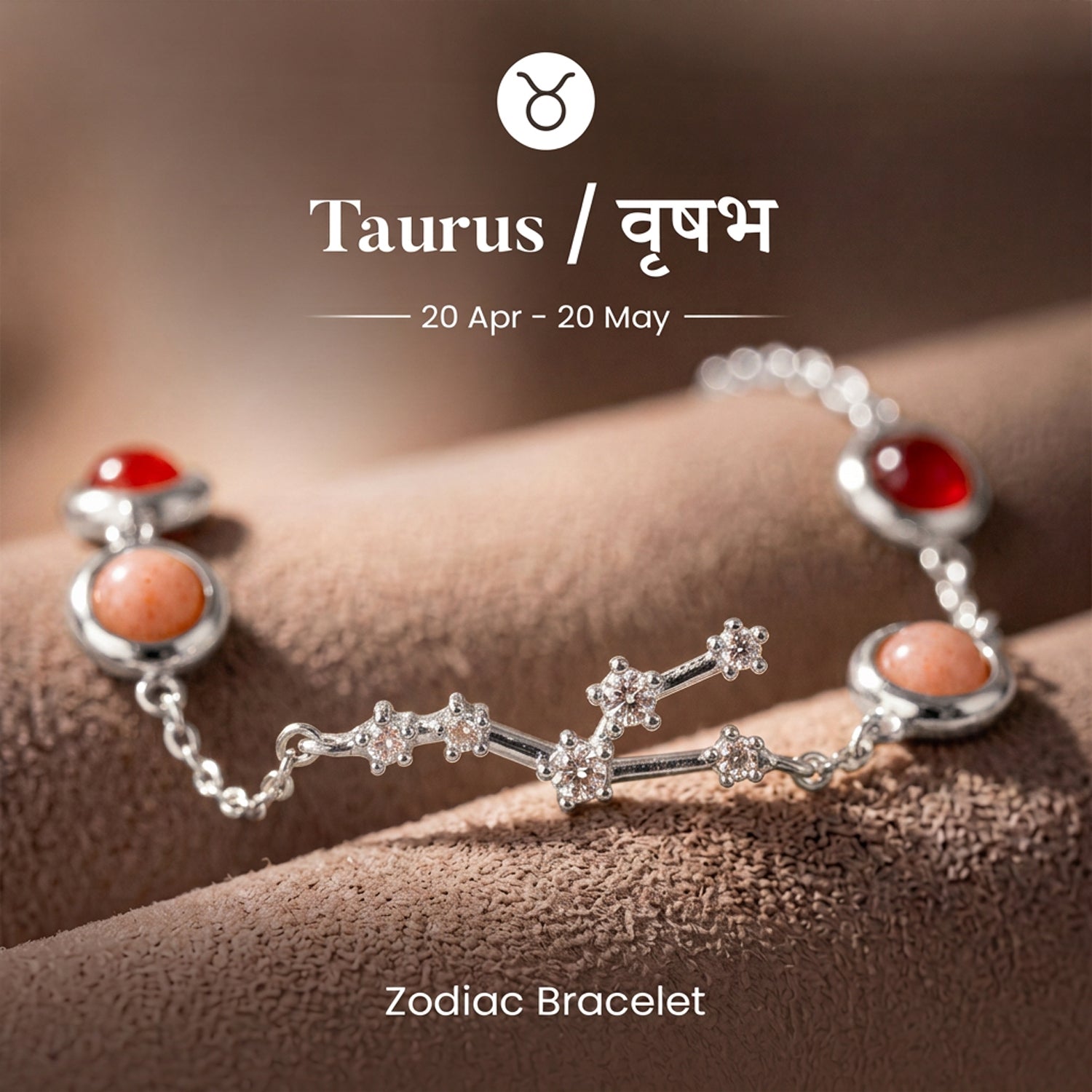 Taurus (वृषभ राशि) Zodiac Constellation Bracelet for Women