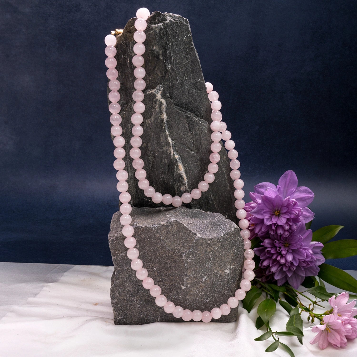 Rose Quartz Mala (8mm, 108 beads)