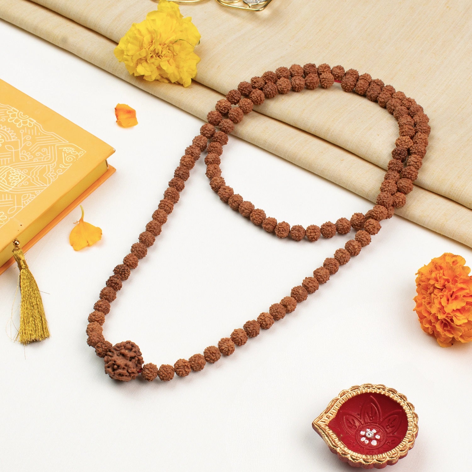 1 Mukhi (Under-Developed) Rudraksha Bead in 5 Mukhi Rudraksha Mala
