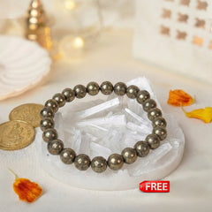 Raw Pyrite Bracelet with FREE Raw Selenite Plate