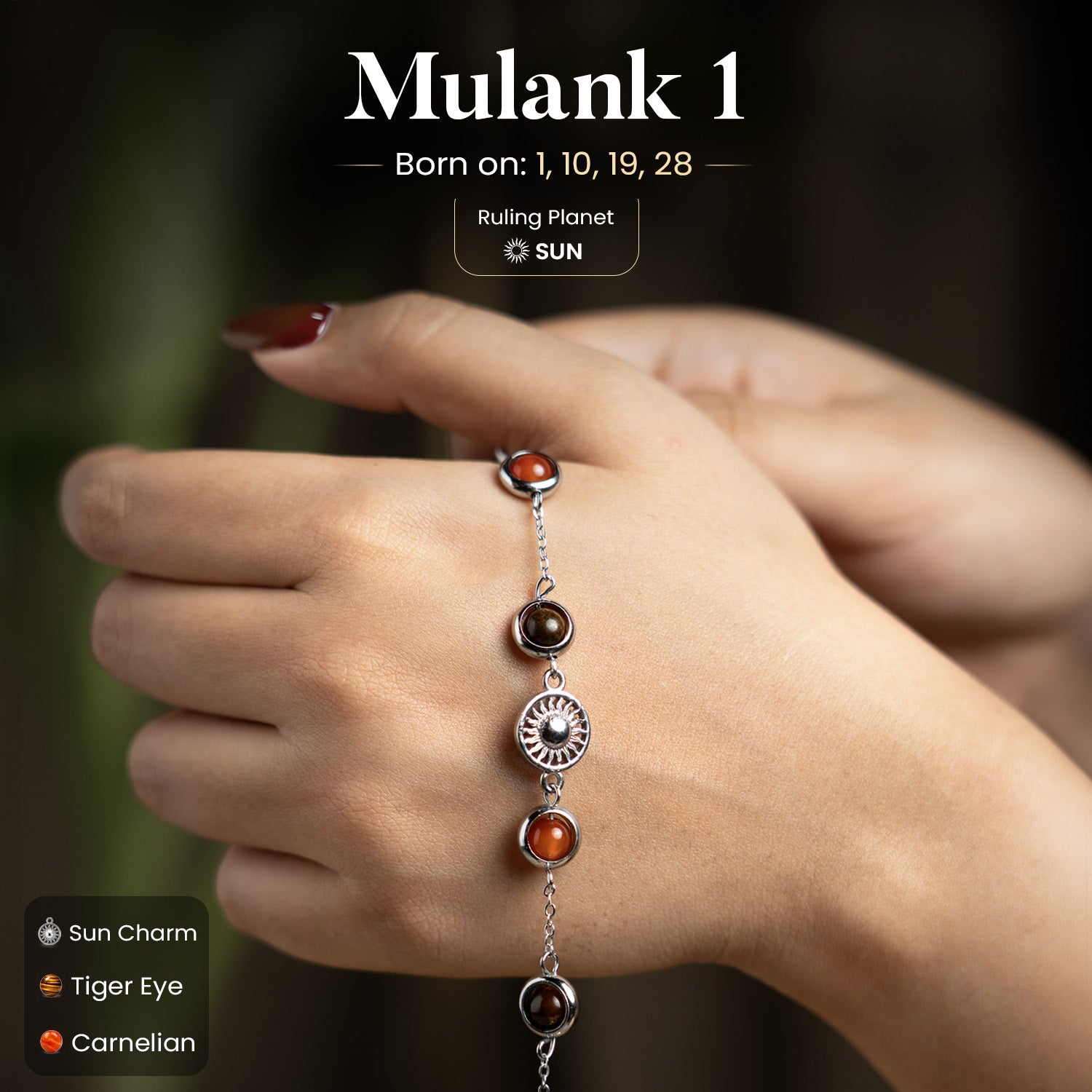 Mulank 1 Sun | Crystal Bracelet for Women