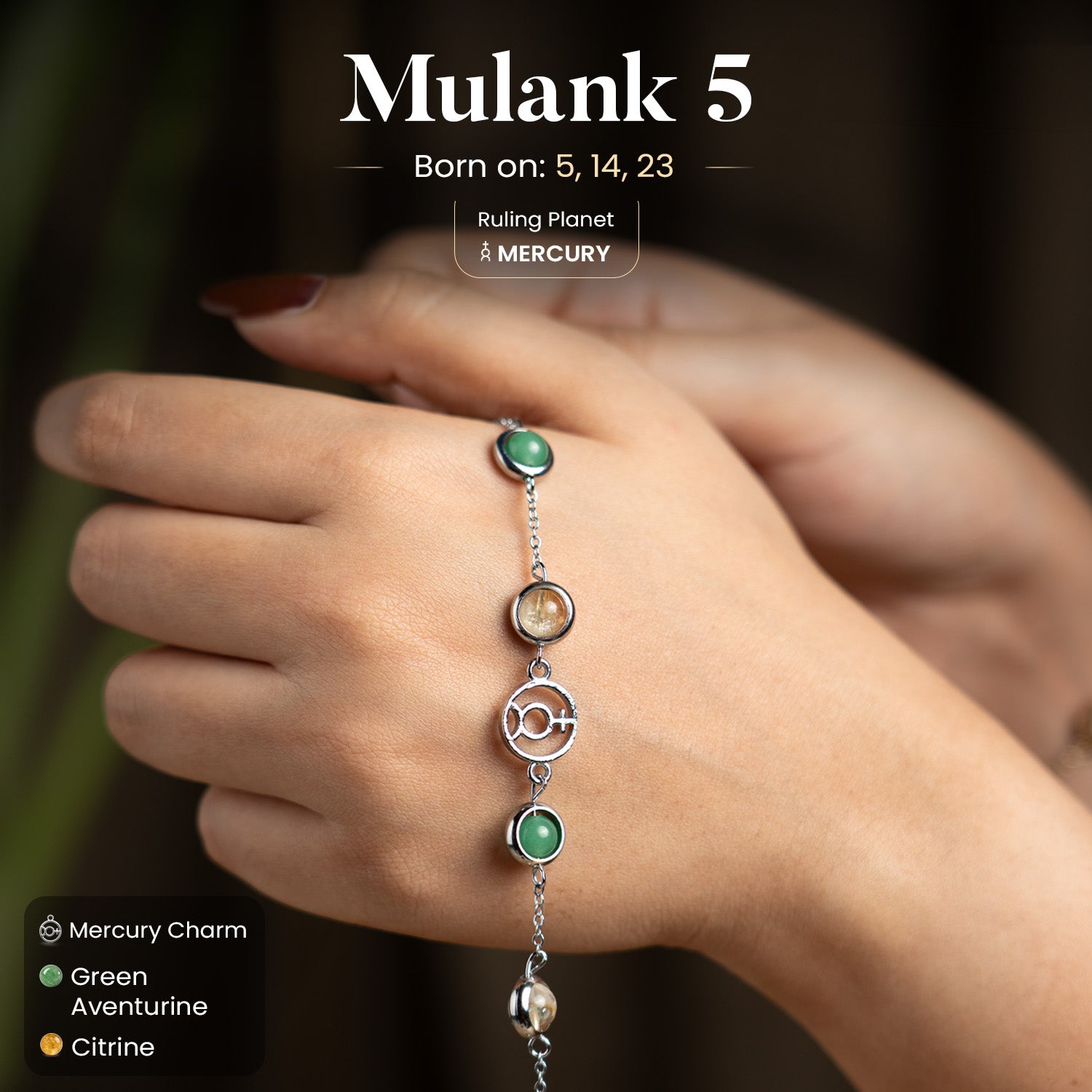 Mulank 5 Budh | Crystal Bracelet for Women