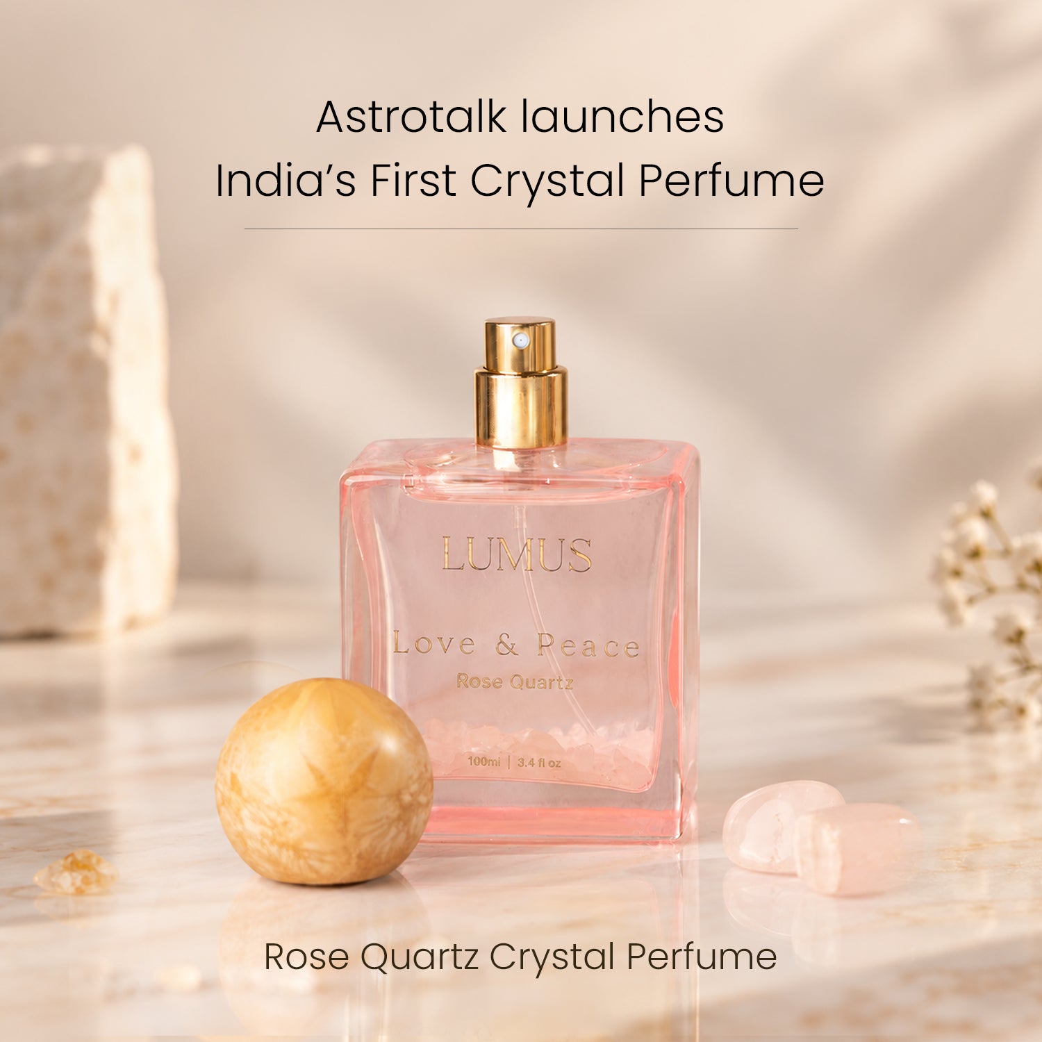 Rose Quartz Crystal Perfume by LUMUS