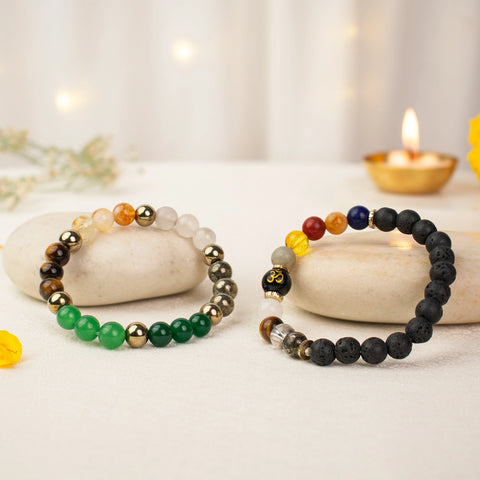 Dhan Shanti Combo - Dhan Yog Bracelet with Navgrah Bracelet