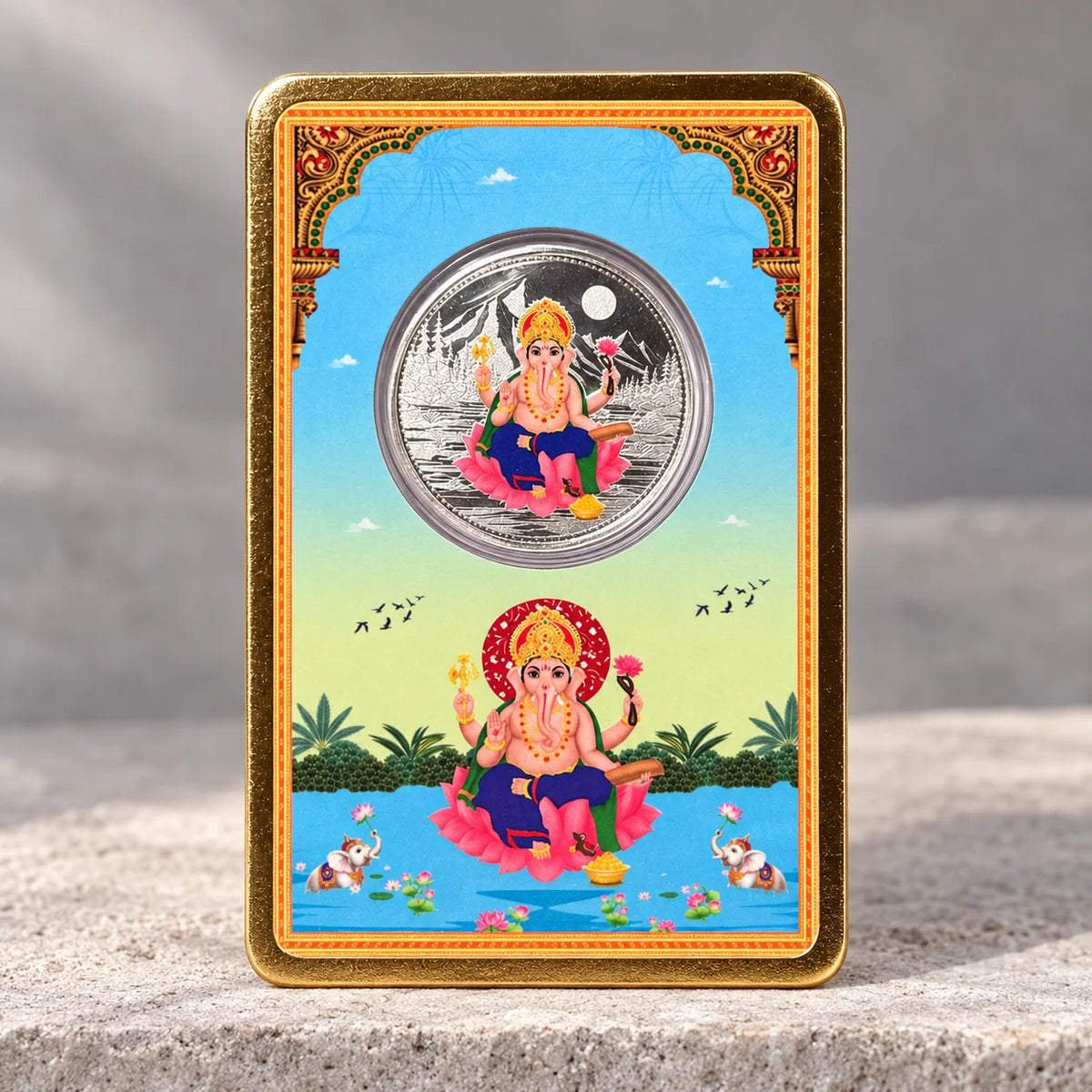 Silver Coin Art - Blue Box