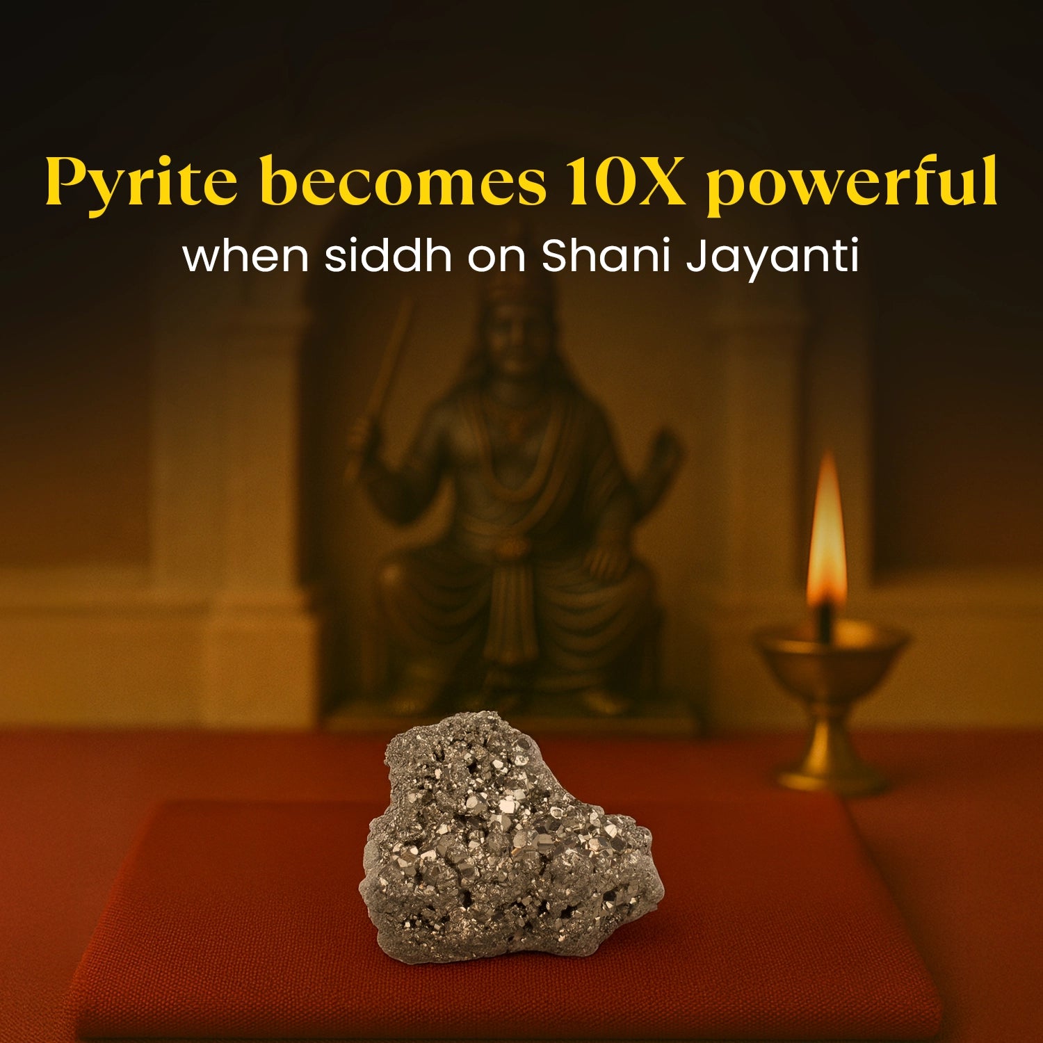 Close-up of Siddh Raw Pyrite Stone

