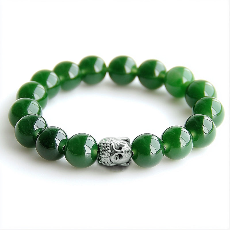 Green Jade Bracelet with Buddha