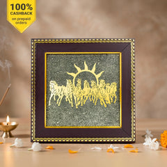 7 Horses on Raw Pyrite Frame
