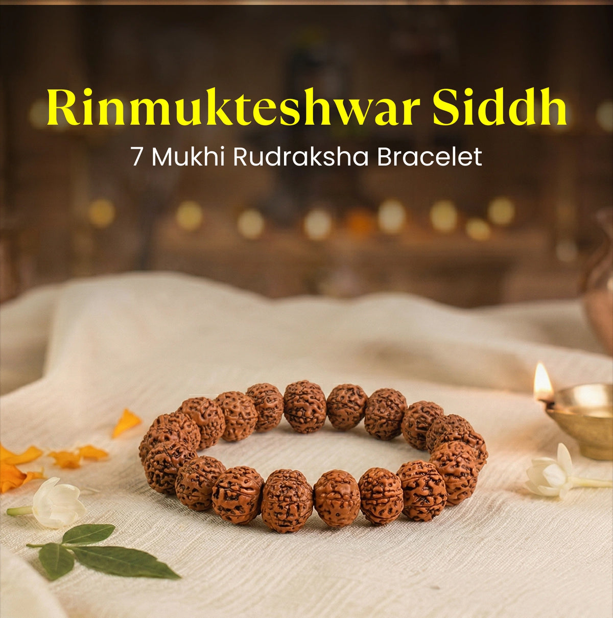 Rinmukteshwar Siddh 7 Mukhi Rudraksha Bracelet