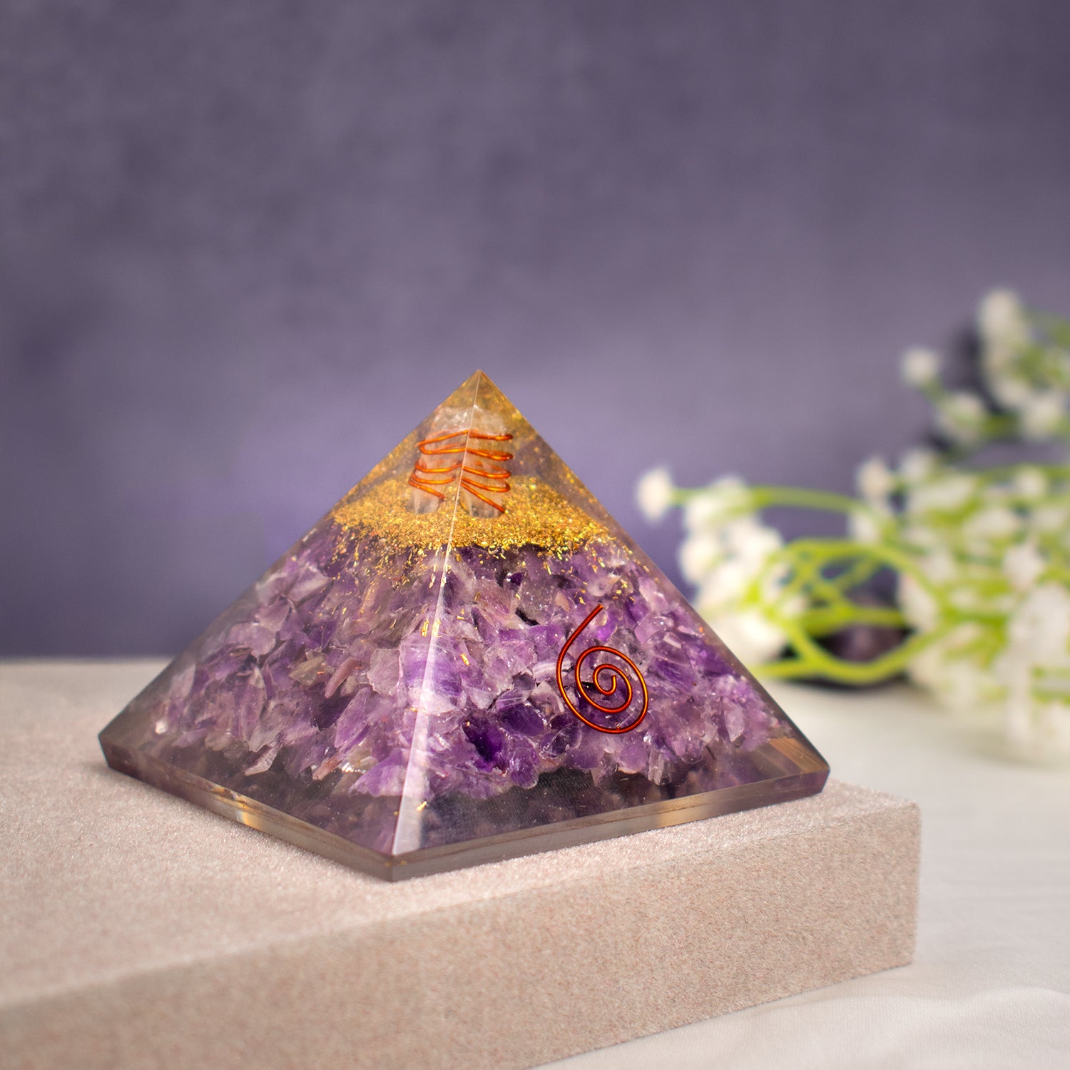 Amethyst Orgonite Pyramid