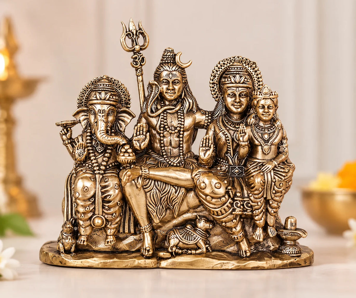 Shiv Parivar Brass Idol 5 inch