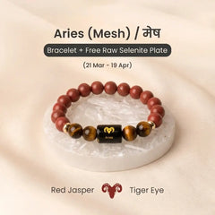 Aries (मेष राशि) Zodiac Red Jasper & Tiger Eye Bracelet