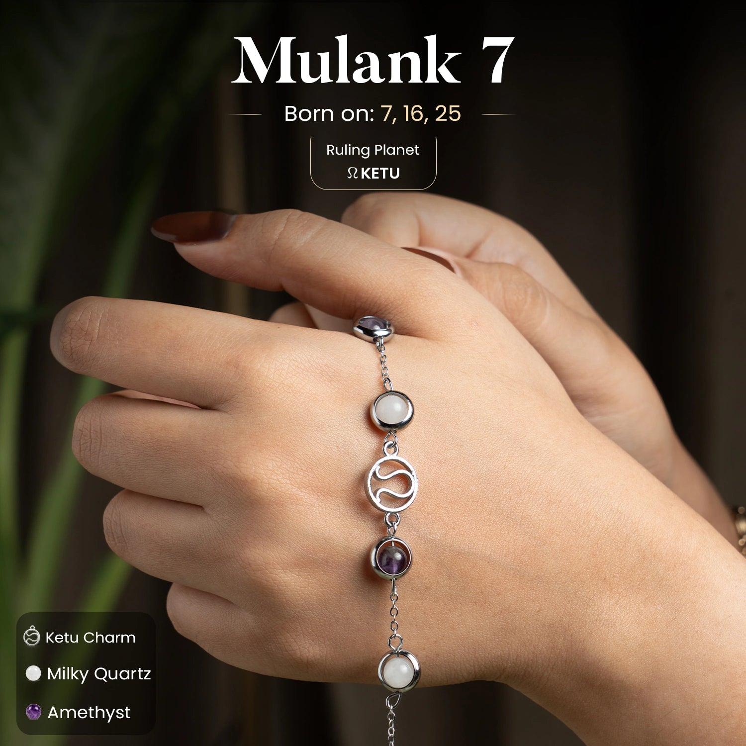 Mulank 7 Ketu | Crystal Bracelet for Women