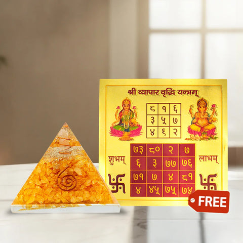 Vyapar Vriddhi Pyramid with FREE Vyappar Vriddhi Yantra (6×6 inch)