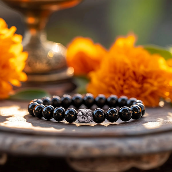 Black tourmaline bracelet for protection