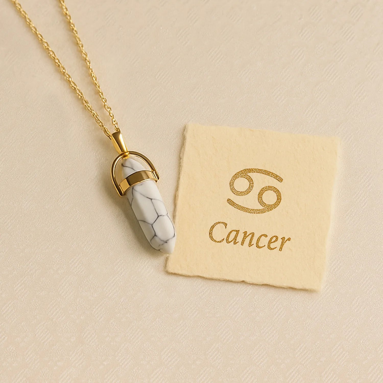 Cancer Pencil Pendant with Chain