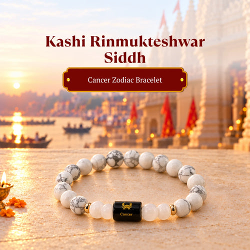Rinmukteshwar Siddh Cancer Zodiac Bracelet With FREE Raw Selenite Plate