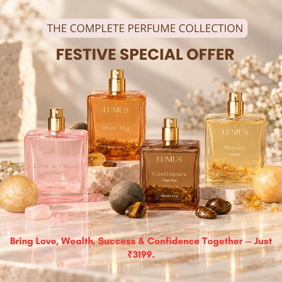 Complete Crystal Eau de Parfum Collection Set of 4 – Money, Dhan Yog, Confidence & Love & Peace, 4 × 100 ml