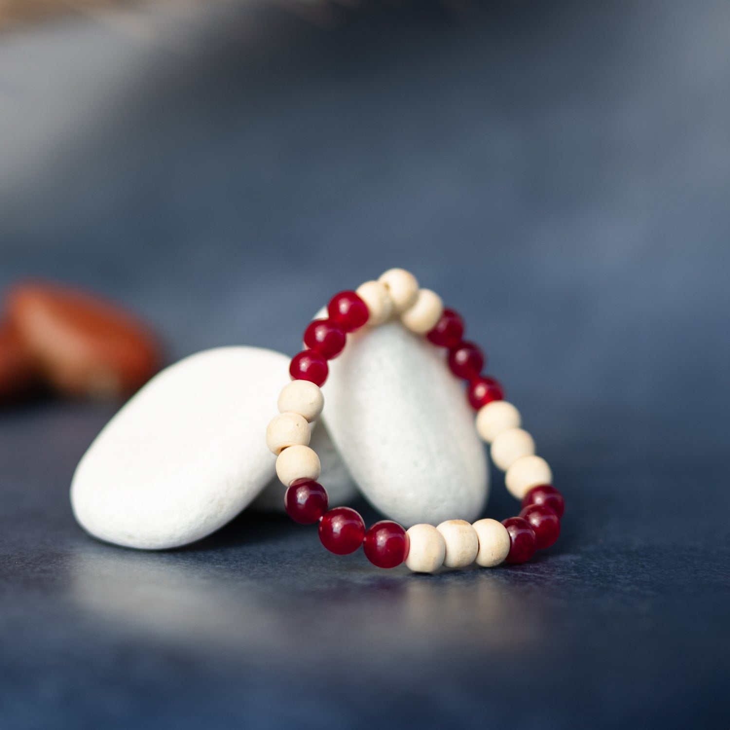 Red Agate With Tulsi Bracelet