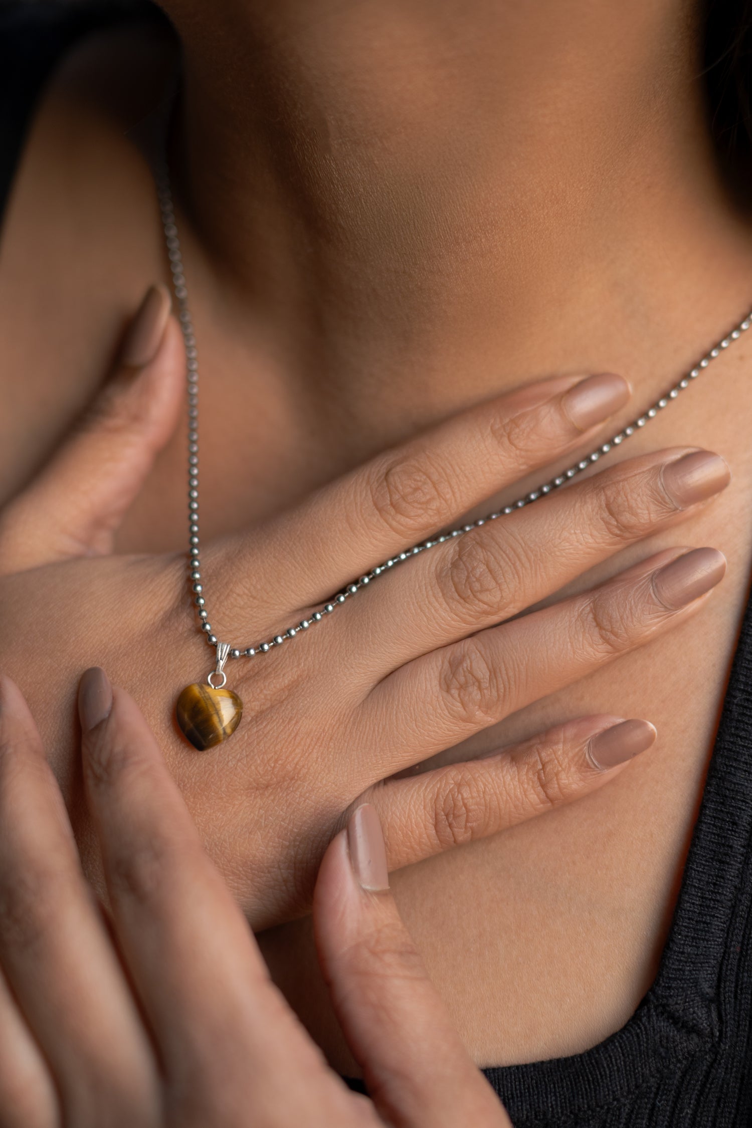 Tiger Eye Heart Pendant