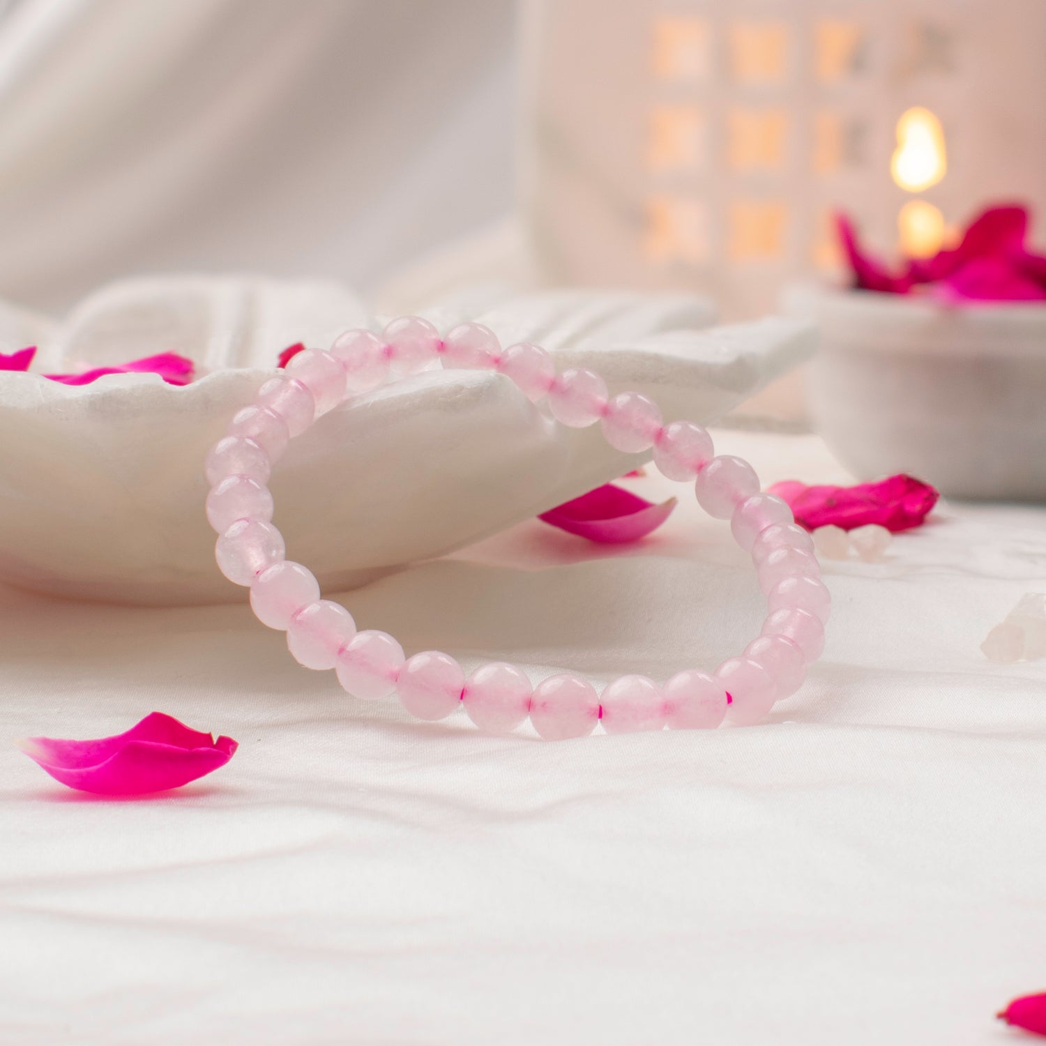 Rose Quartz Bracelet (Women - 6mm Beads)
