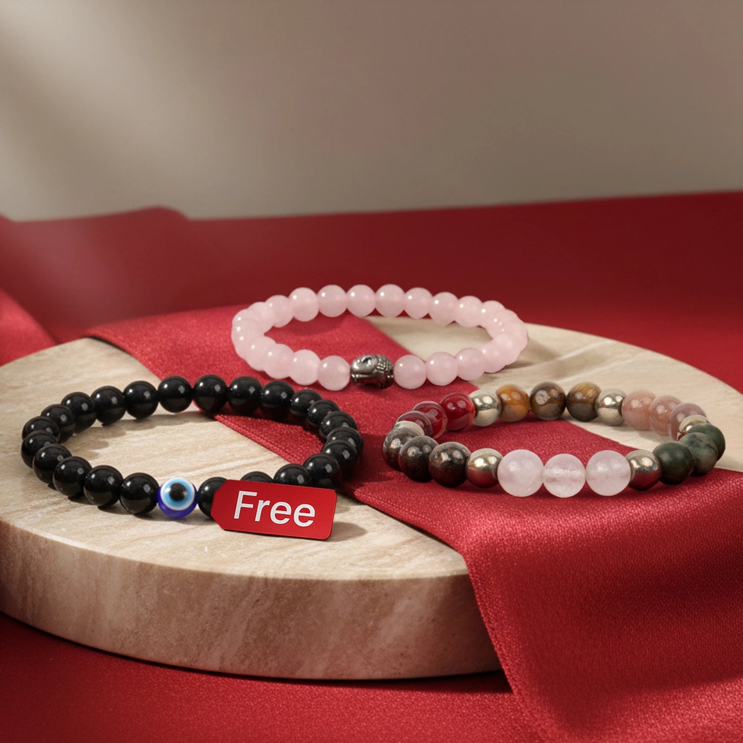 Dhan Vriddhi with Rose Quartz & FREE Evil Eye Bracelet Combo