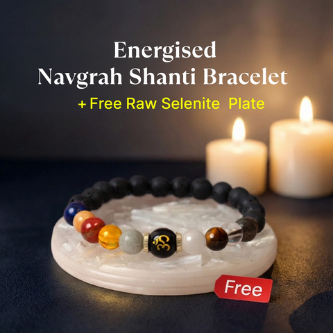 Energised Navgrah Shanti Bracelet with FREE Raw Selenite Plate