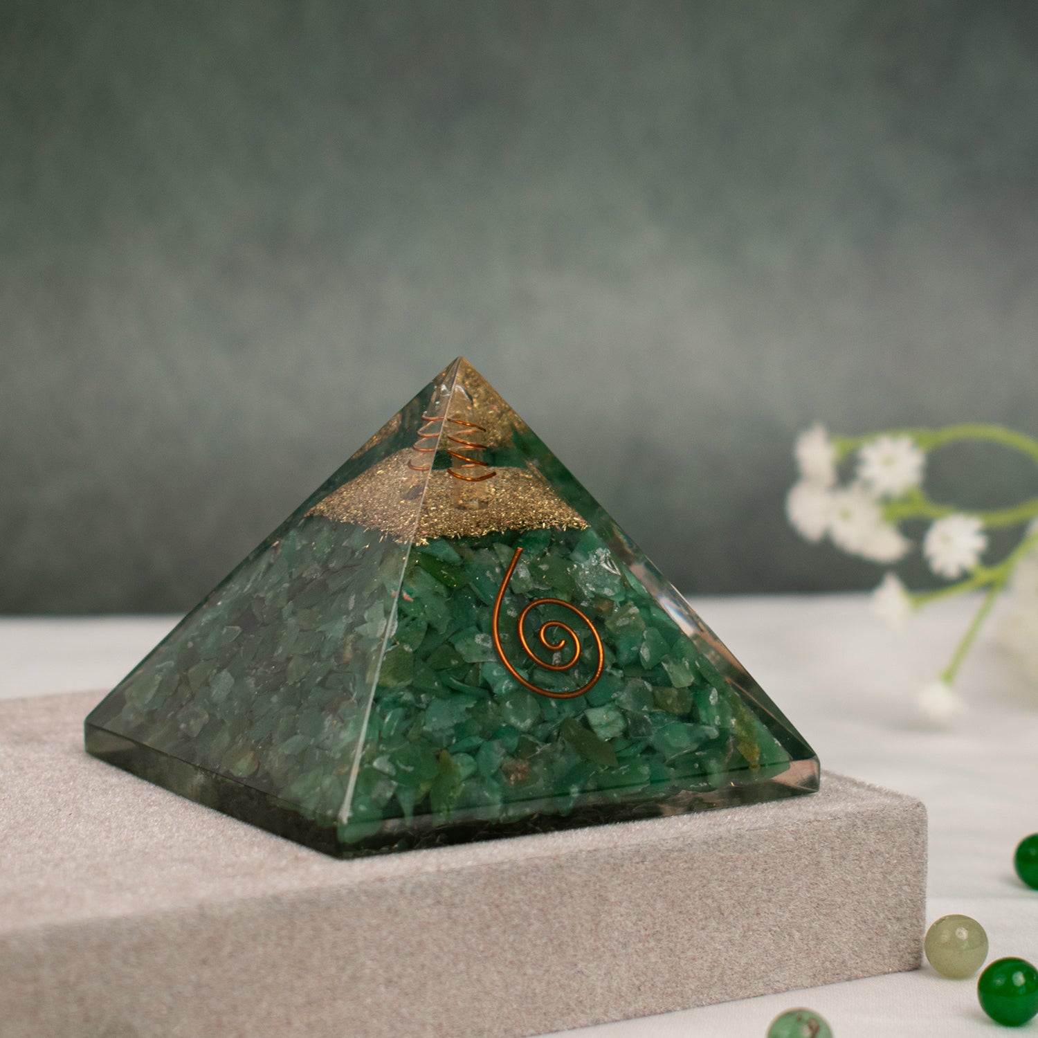 Green Jade Orgonite Pyramid